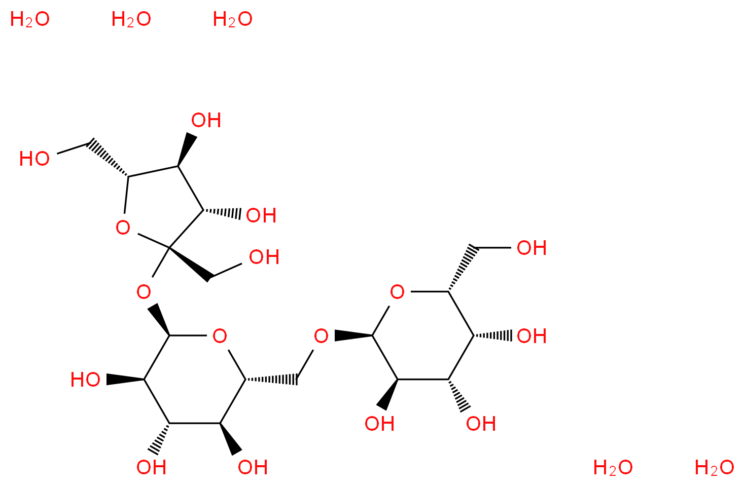 D-(+)-棉子糖 五水合物_分子结构_CAS_17629-30-0)