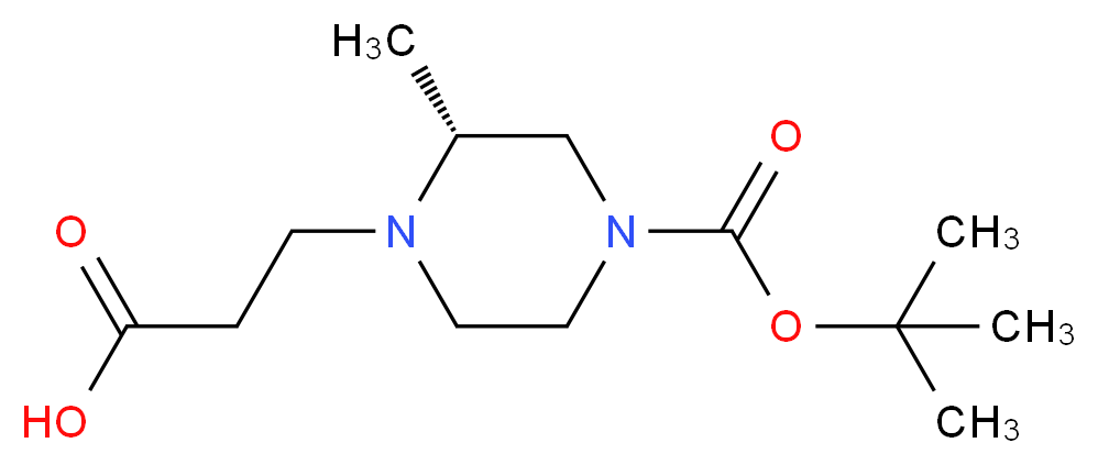 3-[(2R)-4-[(tert-butoxy)carbonyl]-2-methylpiperazin-1-yl]propanoic acid_分子结构_CAS_1240586-85-9