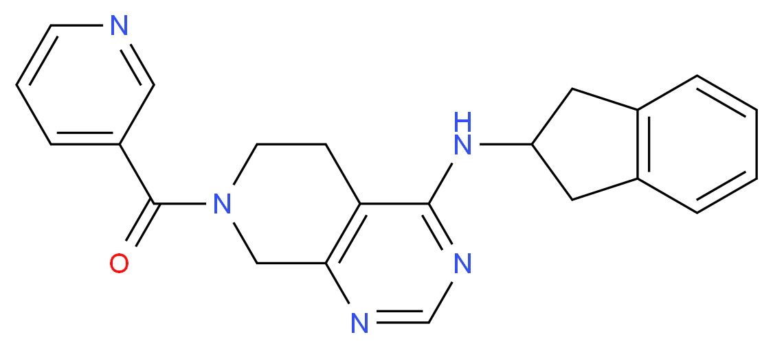N-(2,3-dihydro-1H-inden-2-yl)-7-(pyridin-3-ylcarbonyl)-5,6,7,8-tetrahydropyrido[3,4-d]pyrimidin-4-amine_分子结构_CAS_)