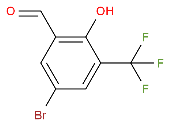 5-bromo-2-hydroxy-3-(trifluoromethyl)benzaldehyde_分子结构_CAS_251300-30-8