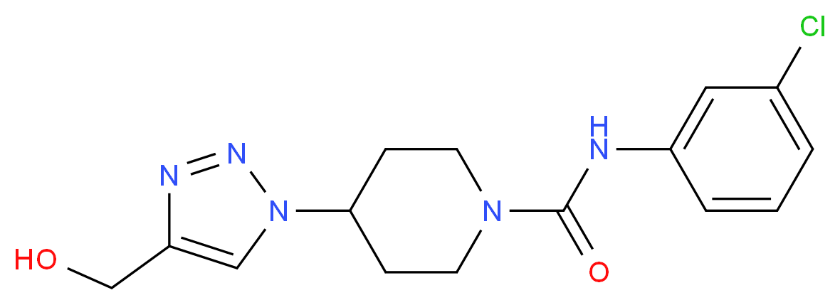 N-(3-chlorophenyl)-4-[4-(hydroxymethyl)-1H-1,2,3-triazol-1-yl]-1-piperidinecarboxamide_分子结构_CAS_)