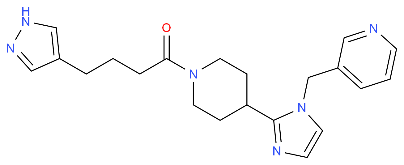 3-[(2-{1-[4-(1H-pyrazol-4-yl)butanoyl]piperidin-4-yl}-1H-imidazol-1-yl)methyl]pyridine_分子结构_CAS_)