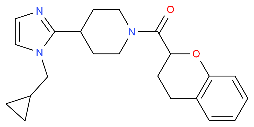 4-[1-(cyclopropylmethyl)-1H-imidazol-2-yl]-1-(3,4-dihydro-2H-chromen-2-ylcarbonyl)piperidine_分子结构_CAS_)