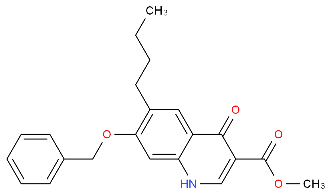 methyl 7-(benzyloxy)-6-butyl-4-oxo-1,4-dihydroquinoline-3-carboxylate_分子结构_CAS_13997-19-8