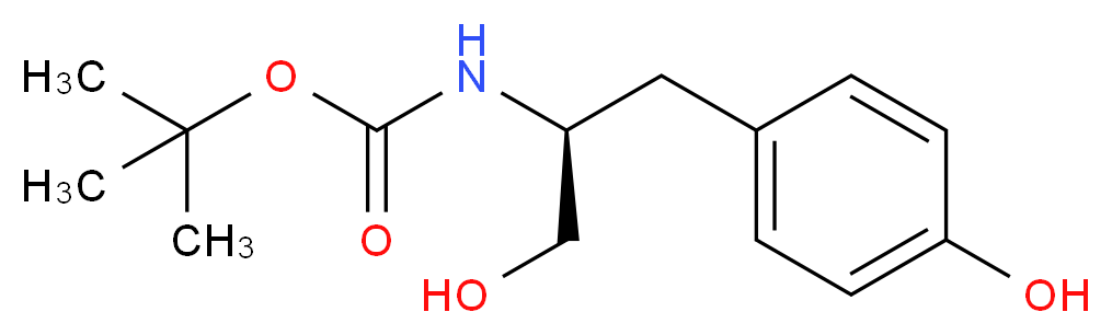 tert-butyl N-[(2S)-1-hydroxy-3-(4-hydroxyphenyl)propan-2-yl]carbamate_分子结构_CAS_282100-80-5