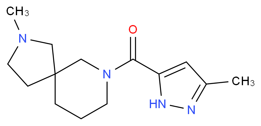 2-methyl-7-[(3-methyl-1H-pyrazol-5-yl)carbonyl]-2,7-diazaspiro[4.5]decane_分子结构_CAS_)