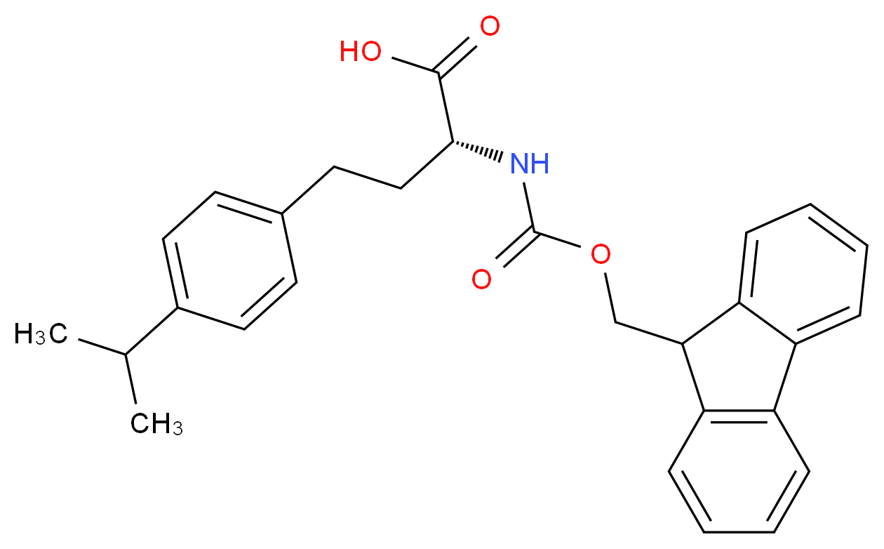 (R)-2-(9H-FLUOREN-9-YLMETHOXYCARBONYLAMINO)-4-(4-ISOPROPYL-PHENYL)-BUTYRIC ACID_分子结构_CAS_)