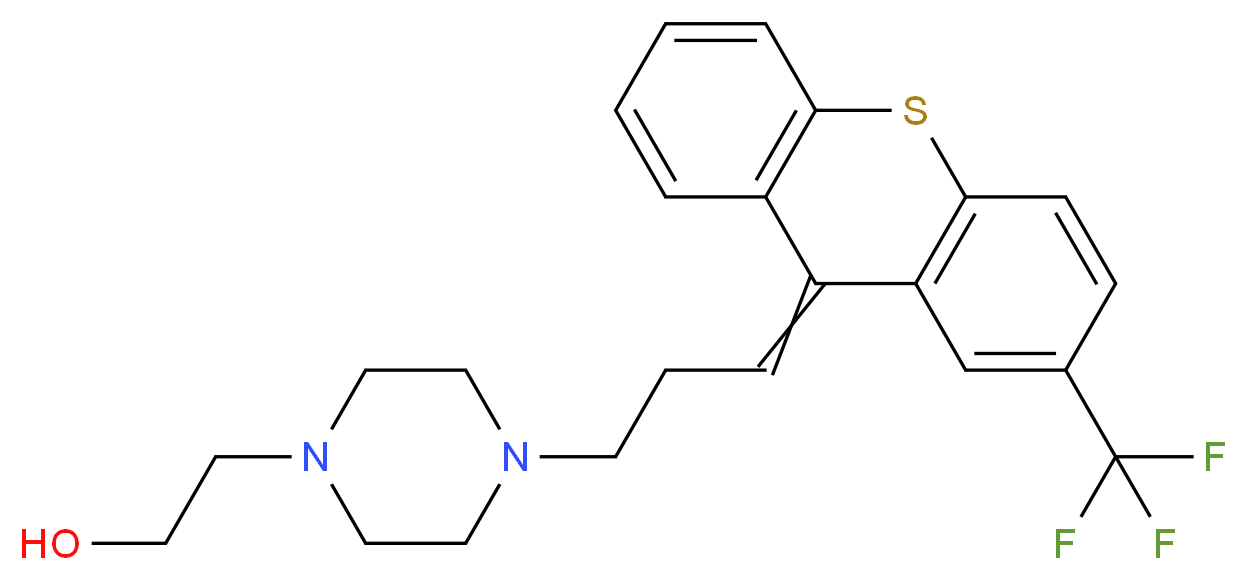 2-(4-{3-[(9Z)-2-(trifluoromethyl)-9H-thioxanthen-9-ylidene]propyl}piperazin-1-yl)ethan-1-ol_分子结构_CAS_2413-38-9