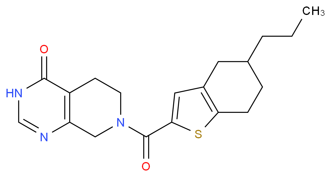7-[(5-propyl-4,5,6,7-tetrahydro-1-benzothien-2-yl)carbonyl]-5,6,7,8-tetrahydropyrido[3,4-d]pyrimidin-4(3H)-one_分子结构_CAS_)
