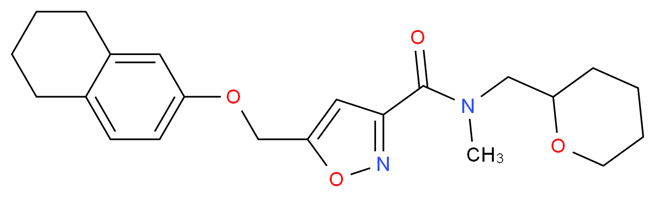 N-methyl-5-[(5,6,7,8-tetrahydro-2-naphthalenyloxy)methyl]-N-(tetrahydro-2H-pyran-2-ylmethyl)-3-isoxazolecarboxamide_分子结构_CAS_)