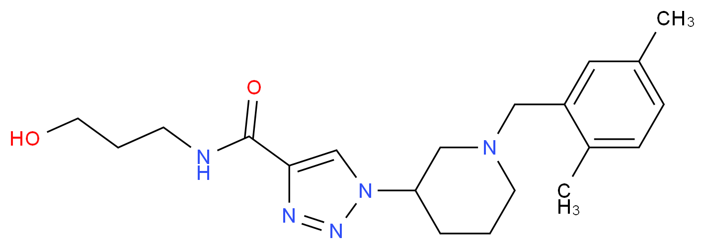 1-[1-(2,5-dimethylbenzyl)-3-piperidinyl]-N-(3-hydroxypropyl)-1H-1,2,3-triazole-4-carboxamide_分子结构_CAS_)