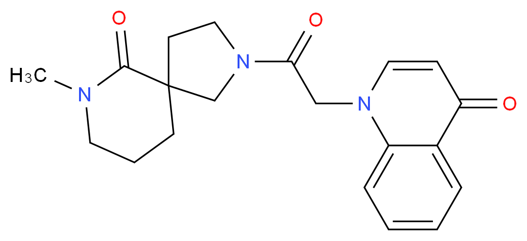 1-[2-(7-methyl-6-oxo-2,7-diazaspiro[4.5]dec-2-yl)-2-oxoethyl]quinolin-4(1H)-one_分子结构_CAS_)