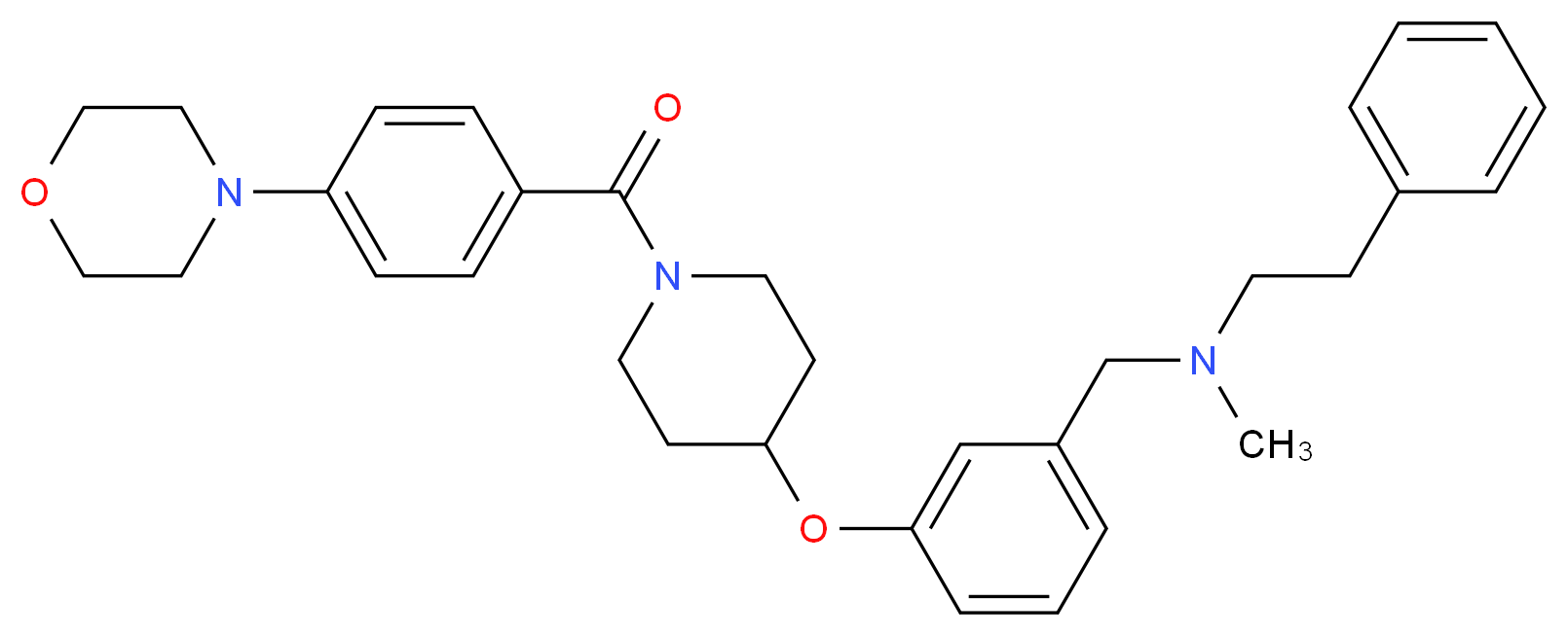 N-methyl-N-[3-({1-[4-(4-morpholinyl)benzoyl]-4-piperidinyl}oxy)benzyl]-2-phenylethanamine_分子结构_CAS_)