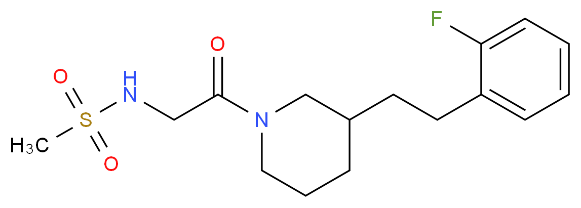 N-(2-{3-[2-(2-fluorophenyl)ethyl]-1-piperidinyl}-2-oxoethyl)methanesulfonamide (non-preferred name)_分子结构_CAS_)