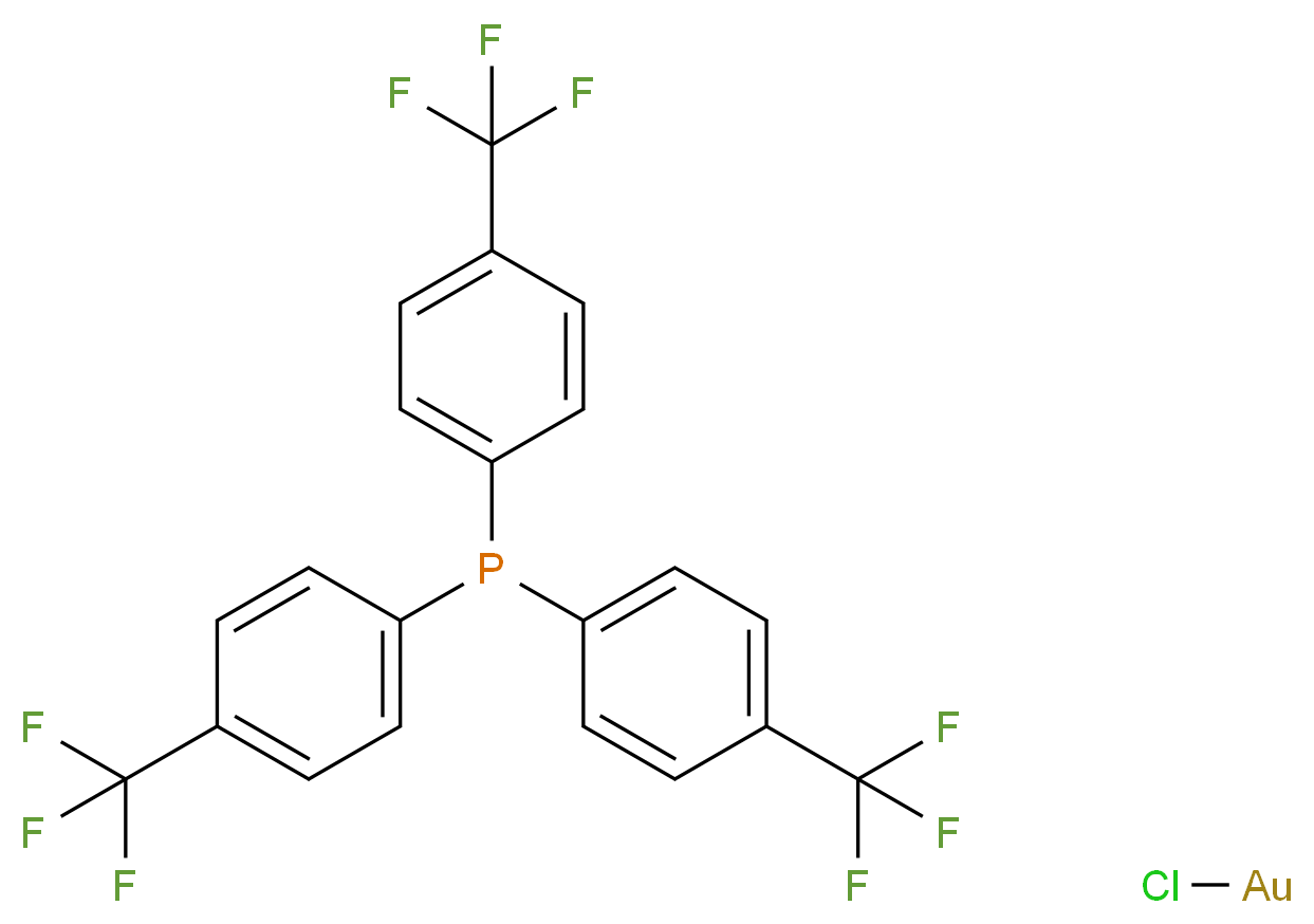 氯[三(对三氟甲基苯基)膦]金(I)_分子结构_CAS_385815-83-8)