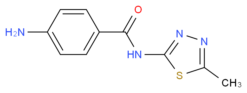 4-amino-N-(5-methyl-1,3,4-thiadiazol-2-yl)benzamide_分子结构_CAS_36855-78-4