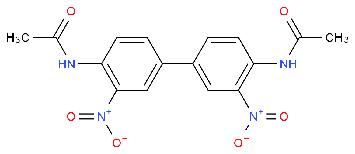 N-[4-(4-acetamido-3-nitrophenyl)-2-nitrophenyl]acetamide_分子结构_CAS_6378-90-1