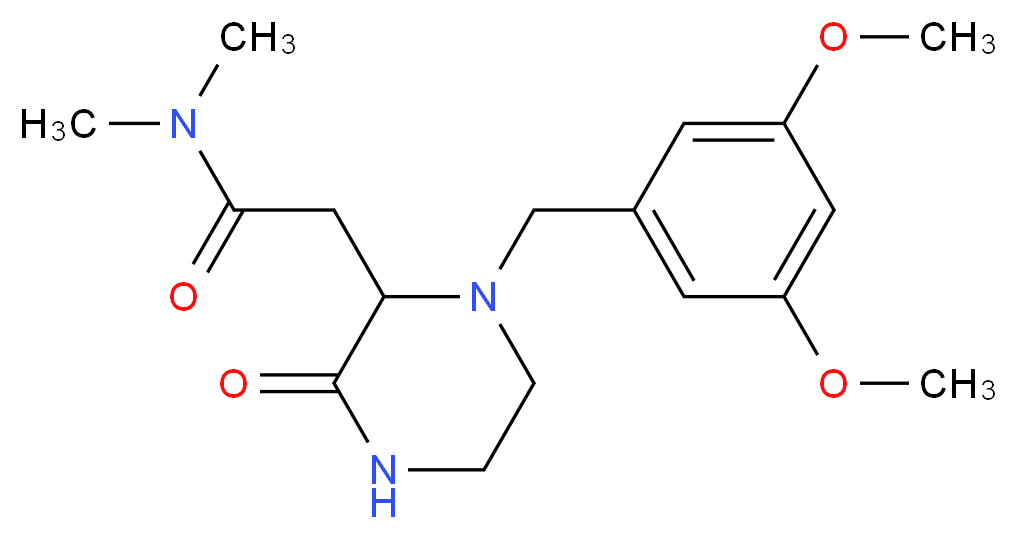 2-[1-(3,5-dimethoxybenzyl)-3-oxo-2-piperazinyl]-N,N-dimethylacetamide_分子结构_CAS_)