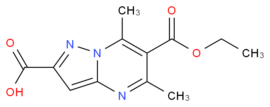 6-(ethoxycarbonyl)-5,7-dimethylpyrazolo[1,5-a]pyrimidine-2-carboxylic acid_分子结构_CAS_312708-27-3