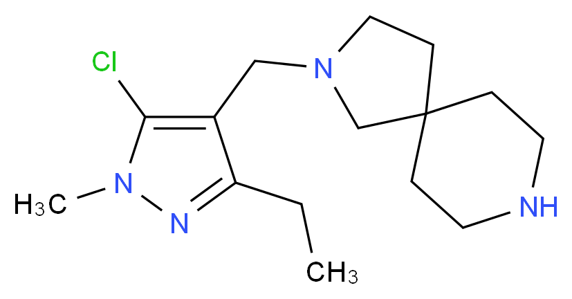 2-[(5-chloro-3-ethyl-1-methyl-1H-pyrazol-4-yl)methyl]-2,8-diazaspiro[4.5]decane_分子结构_CAS_)
