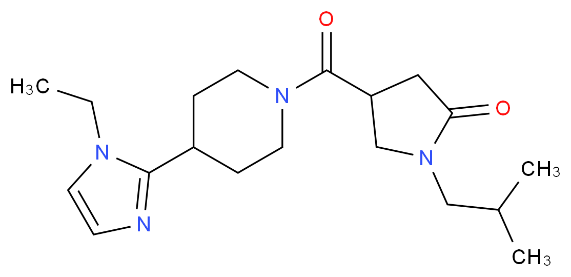4-{[4-(1-ethyl-1H-imidazol-2-yl)piperidin-1-yl]carbonyl}-1-isobutylpyrrolidin-2-one_分子结构_CAS_)