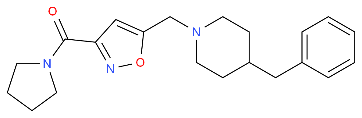 4-benzyl-1-{[3-(1-pyrrolidinylcarbonyl)-5-isoxazolyl]methyl}piperidine_分子结构_CAS_)
