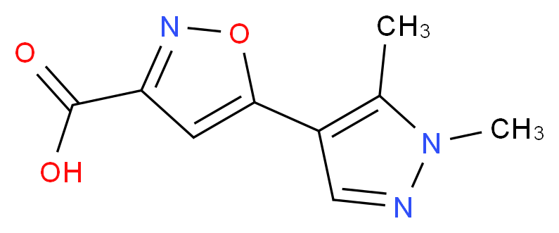 5-(1,5-Dimethyl-1H-pyrazol-4-yl)-isoxazole-3-carboxylic acid_分子结构_CAS_)