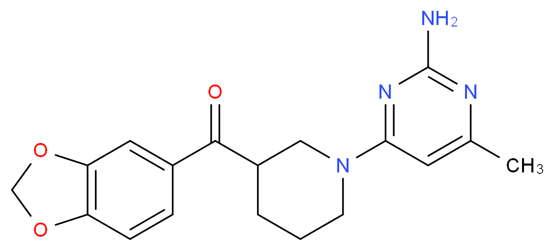 [1-(2-amino-6-methylpyrimidin-4-yl)piperidin-3-yl](1,3-benzodioxol-5-yl)methanone_分子结构_CAS_)