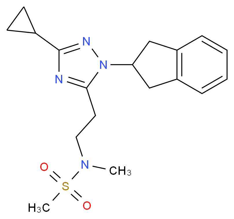 N-{2-[3-cyclopropyl-1-(2,3-dihydro-1H-inden-2-yl)-1H-1,2,4-triazol-5-yl]ethyl}-N-methylmethanesulfonamide_分子结构_CAS_)