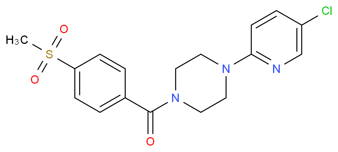 1-(5-chloro-2-pyridinyl)-4-[4-(methylsulfonyl)benzoyl]piperazine_分子结构_CAS_)