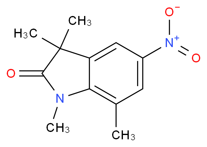1,3,3,7-Tetramethyl-5-nitro-1,3-dihydro-2H-indol-2-one_分子结构_CAS_)