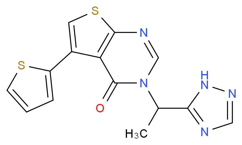 5-(2-thienyl)-3-[1-(1H-1,2,4-triazol-5-yl)ethyl]thieno[2,3-d]pyrimidin-4(3H)-one_分子结构_CAS_)