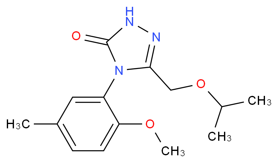 5-(isopropoxymethyl)-4-(2-methoxy-5-methylphenyl)-2,4-dihydro-3H-1,2,4-triazol-3-one_分子结构_CAS_)