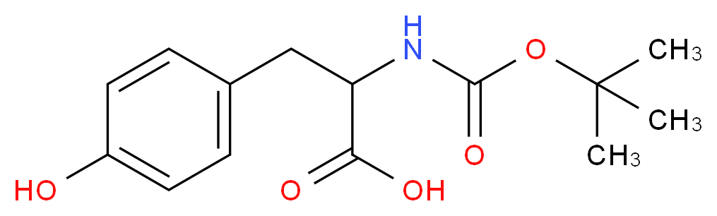 2-((tert-Butoxycarbonyl)aMino)-3-(4-hydroxyphenyl)propanoic acid_分子结构_CAS_142847-18-5)