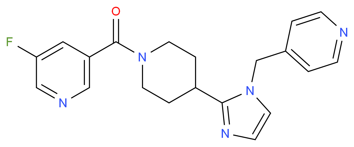 3-fluoro-5-({4-[1-(pyridin-4-ylmethyl)-1H-imidazol-2-yl]piperidin-1-yl}carbonyl)pyridine_分子结构_CAS_)