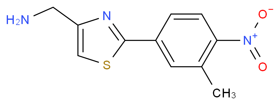 C-[2-(3-METHYL-4-NITRO-PHENYL)-THIAZOL-4-YL]-METHYLAMINE_分子结构_CAS_885280-61-5)