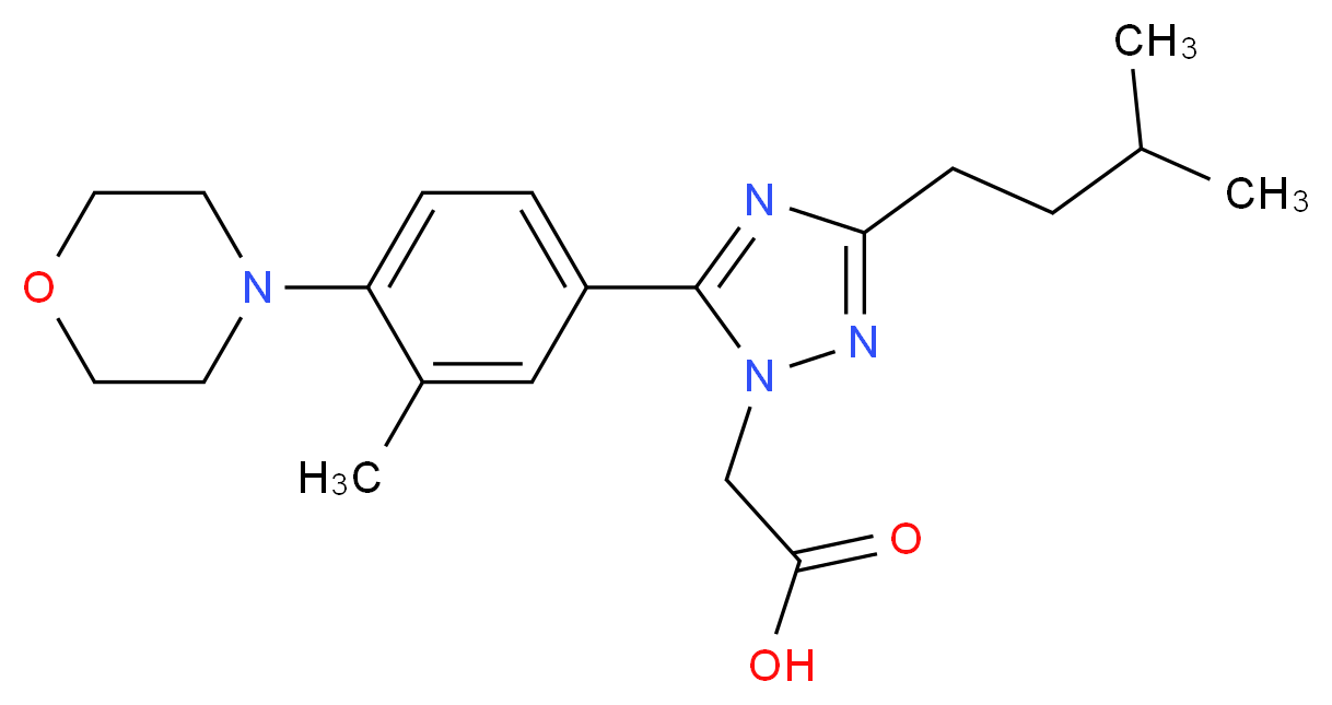 [3-(3-methylbutyl)-5-(3-methyl-4-morpholin-4-ylphenyl)-1H-1,2,4-triazol-1-yl]acetic acid_分子结构_CAS_)