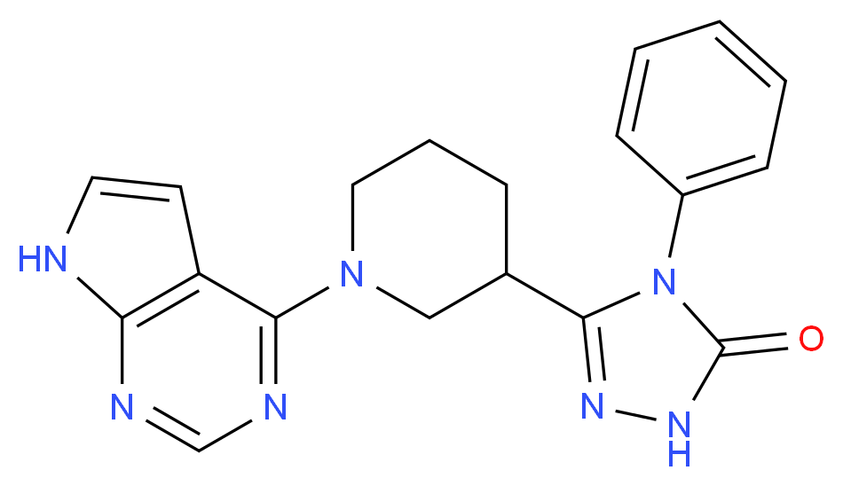 4-phenyl-5-[1-(7H-pyrrolo[2,3-d]pyrimidin-4-yl)-3-piperidinyl]-2,4-dihydro-3H-1,2,4-triazol-3-one_分子结构_CAS_)
