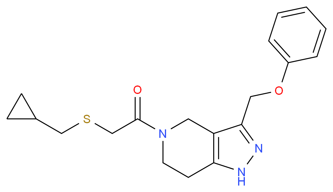 5-{[(cyclopropylmethyl)thio]acetyl}-3-(phenoxymethyl)-4,5,6,7-tetrahydro-1H-pyrazolo[4,3-c]pyridine_分子结构_CAS_)