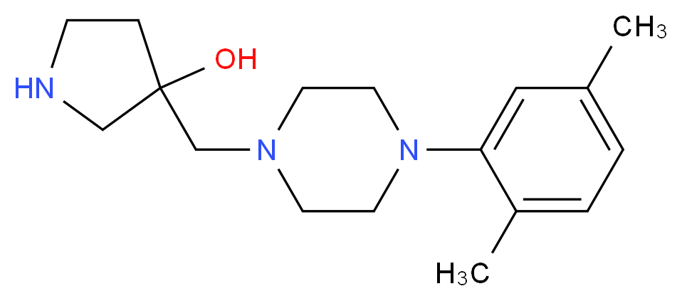 3-{[4-(2,5-dimethylphenyl)piperazin-1-yl]methyl}pyrrolidin-3-ol_分子结构_CAS_)