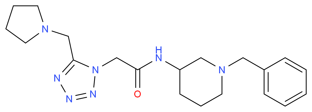 N-(1-benzyl-3-piperidinyl)-2-[5-(1-pyrrolidinylmethyl)-1H-tetrazol-1-yl]acetamide_分子结构_CAS_)