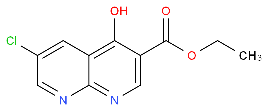 ETHYL 6-CHLORO-4-HYDROXY-1,8-NAPHTHYRIDINE-3-CARBOXYLATE_分子结构_CAS_339064-69-6)