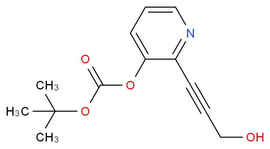 tert-Butyl 2-(3-hydroxyprop-1-ynyl)pyridin-3-yl-carbonate_分子结构_CAS_)