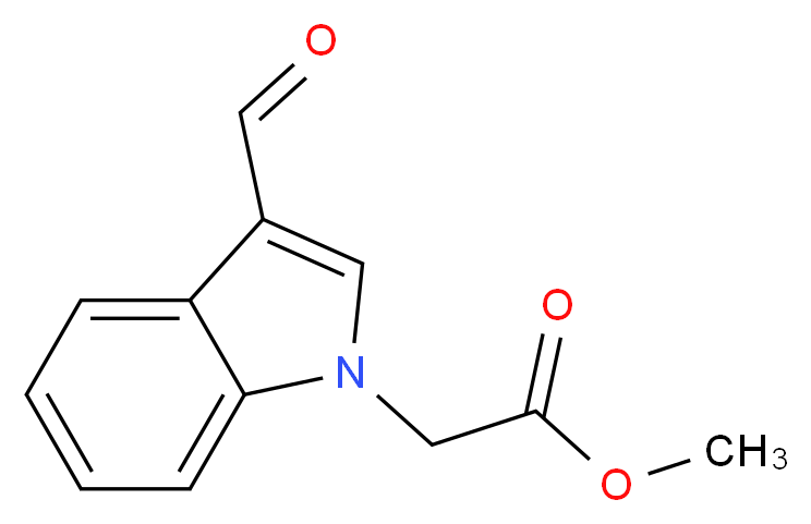 methyl (3-formyl-1H-indol-1-yl)acetate_分子结构_CAS_351015-73-1)