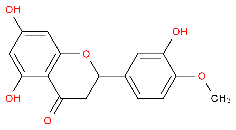 5,7-dihydroxy-2-(3-hydroxy-4-methoxyphenyl)-3,4-dihydro-2H-1-benzopyran-4-one_分子结构_CAS_520-33-2