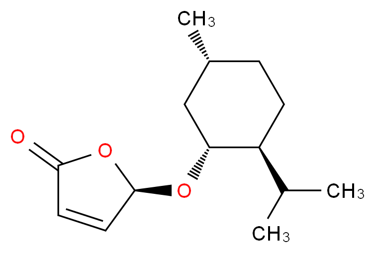 (5R)-5-{[(1R,2S,5R)-5-methyl-2-(propan-2-yl)cyclohexyl]oxy}-2,5-dihydrofuran-2-one_分子结构_CAS_77934-87-3