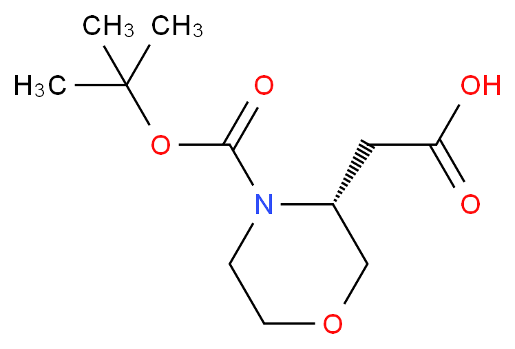 (R)-4-Boc-3-吗啉乙酸_分子结构_CAS_761460-03-1)