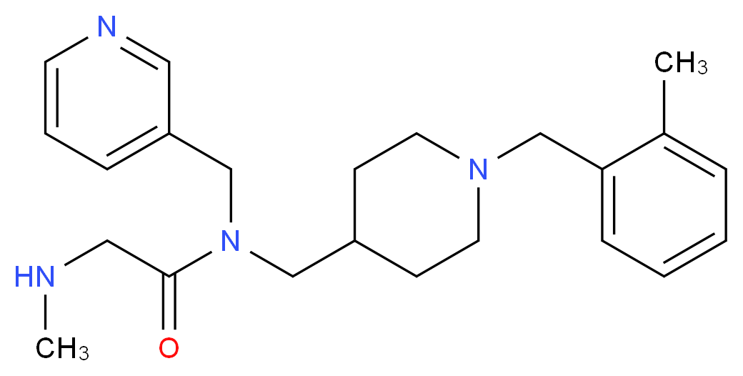 N~2~-methyl-N~1~-{[1-(2-methylbenzyl)piperidin-4-yl]methyl}-N~1~-(pyridin-3-ylmethyl)glycinamide_分子结构_CAS_)