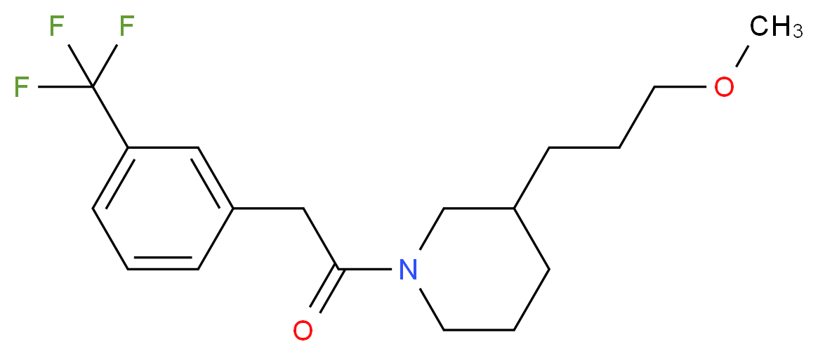 3-(3-methoxypropyl)-1-{[3-(trifluoromethyl)phenyl]acetyl}piperidine_分子结构_CAS_)