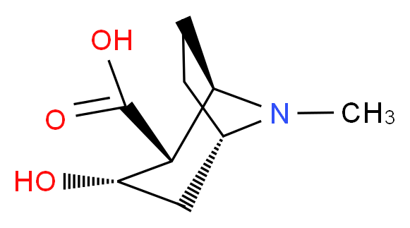 (1R,2R,3S,5S)-3-hydroxy-8-methyl-8-azabicyclo[3.2.1]octane-2-carboxylic acid_分子结构_CAS_481-37-8